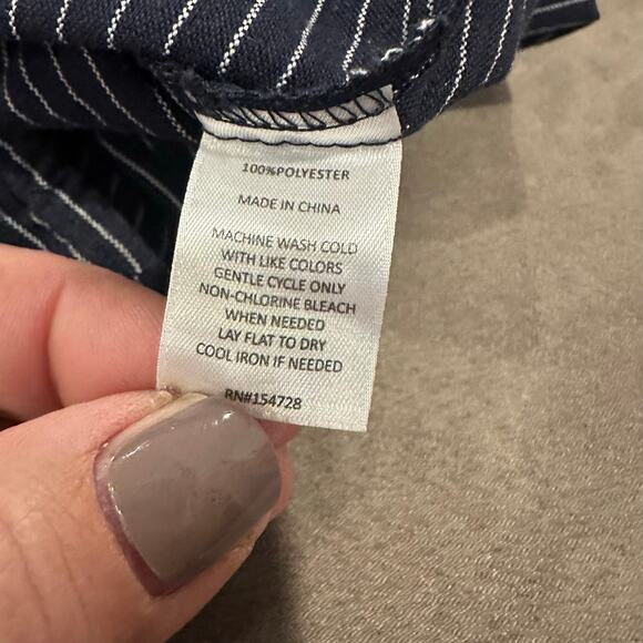 Baileys Blossoms 3-6 Months Baby Girl Blue White Stripe Romper Overalls Jumpsuit - Picture 8 of 9